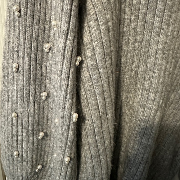 Lane Bryant Gray Cowl Neck Sweater with Ribbed Texture - Picture 3 of 5